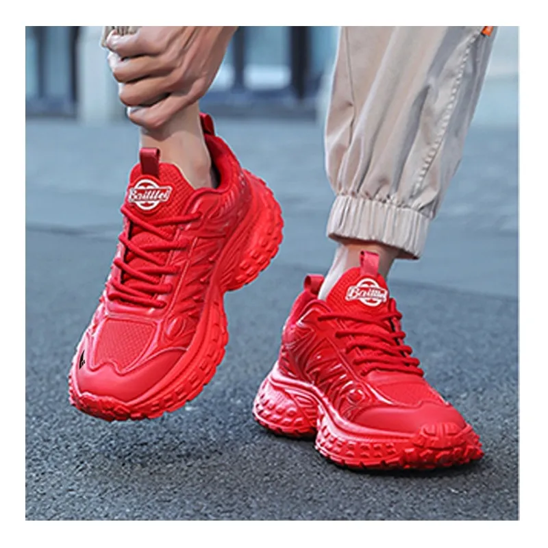 Kuding Anti Slip And Wear Resistant Height Increasing Low Top Chunky Sneakers Unisex-11