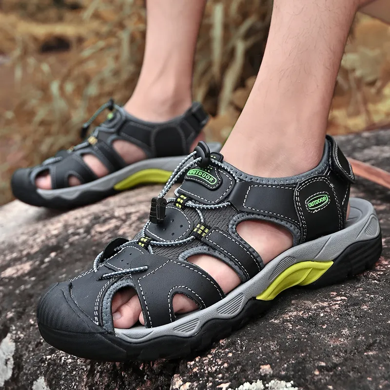 Kuding Beach Sandals Men Gold/Brown/Green/Dark Blue/Gray/Black-22