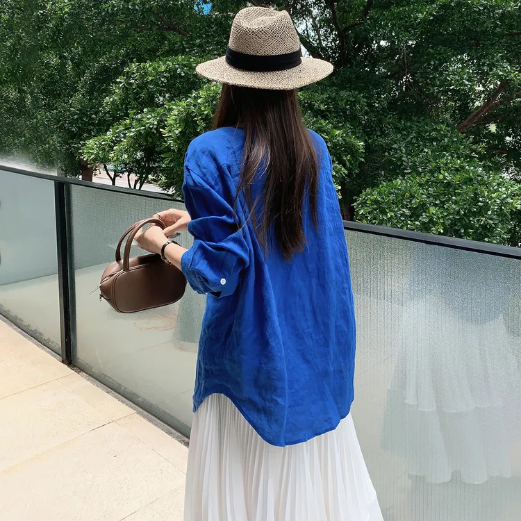 MEIYANG Shirt Women's Royal Blue-2