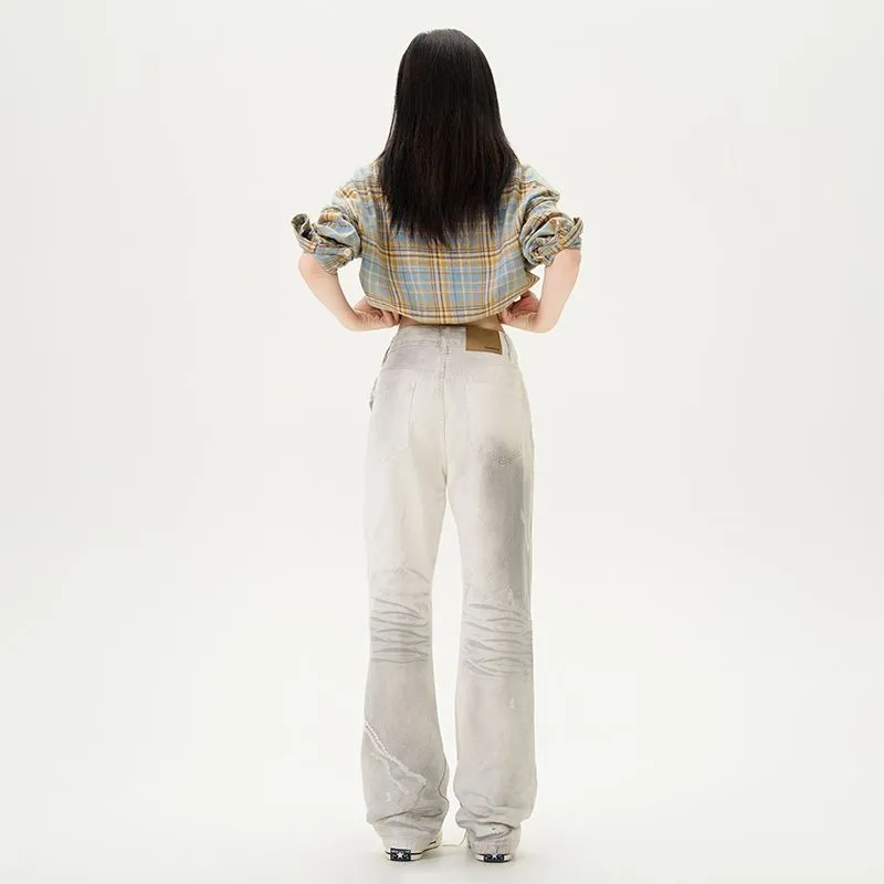 NVRFRGT Jeans Unisex White Gray-2