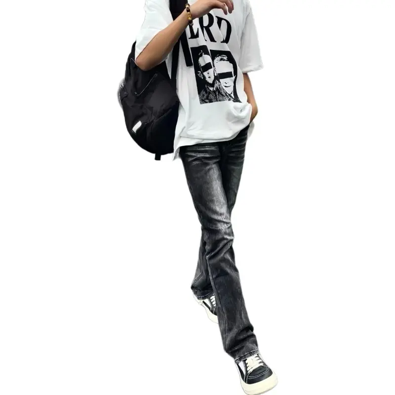 NVRFRGT Jeans Unisex Black Gray Color-15