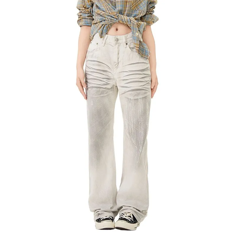NVRFRGT Jeans Unisex White Gray-3
