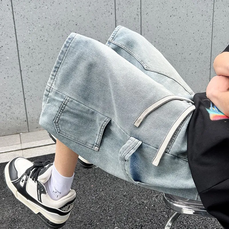 NVRFRGT Denim Shorts Unisex Washed Color-4