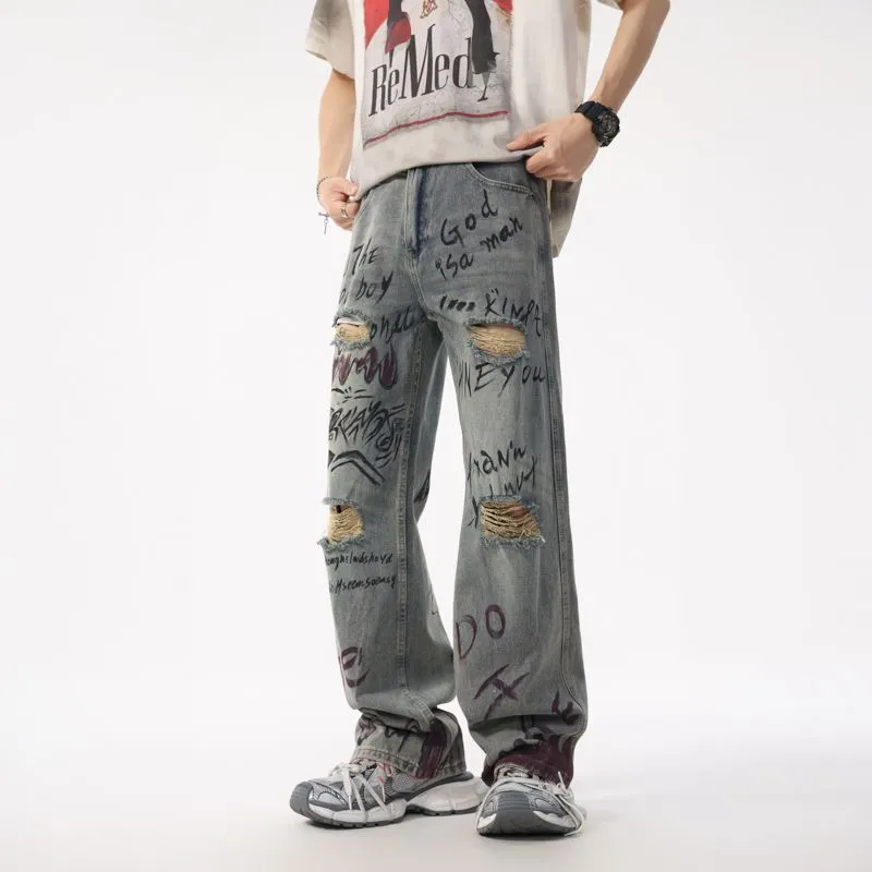 NVRFRGT Jeans Unisex Vintage Blue-1