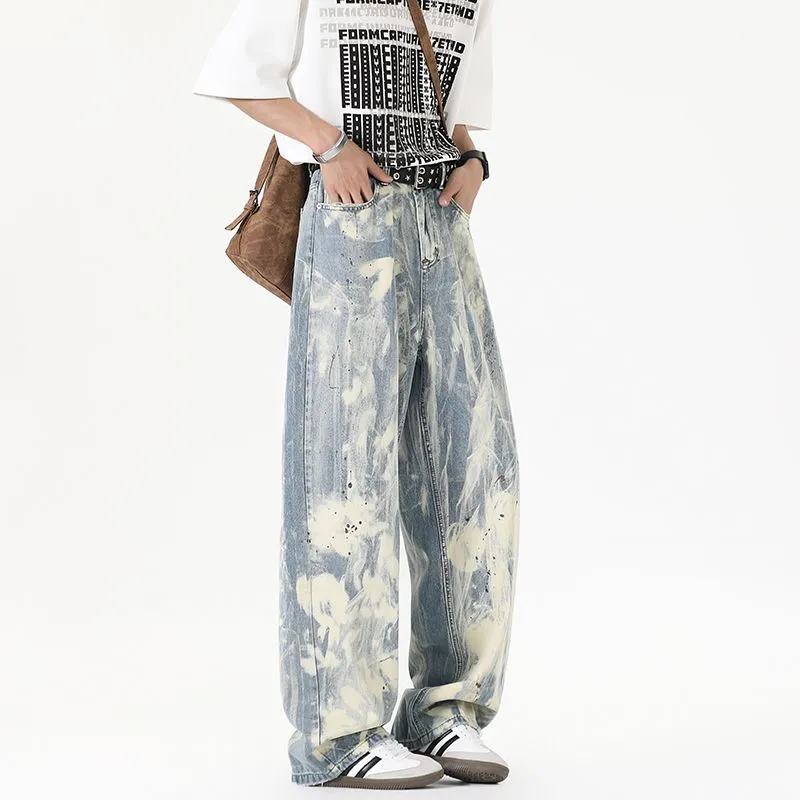 NVRFRGT Jeans Unisex Blue White-2