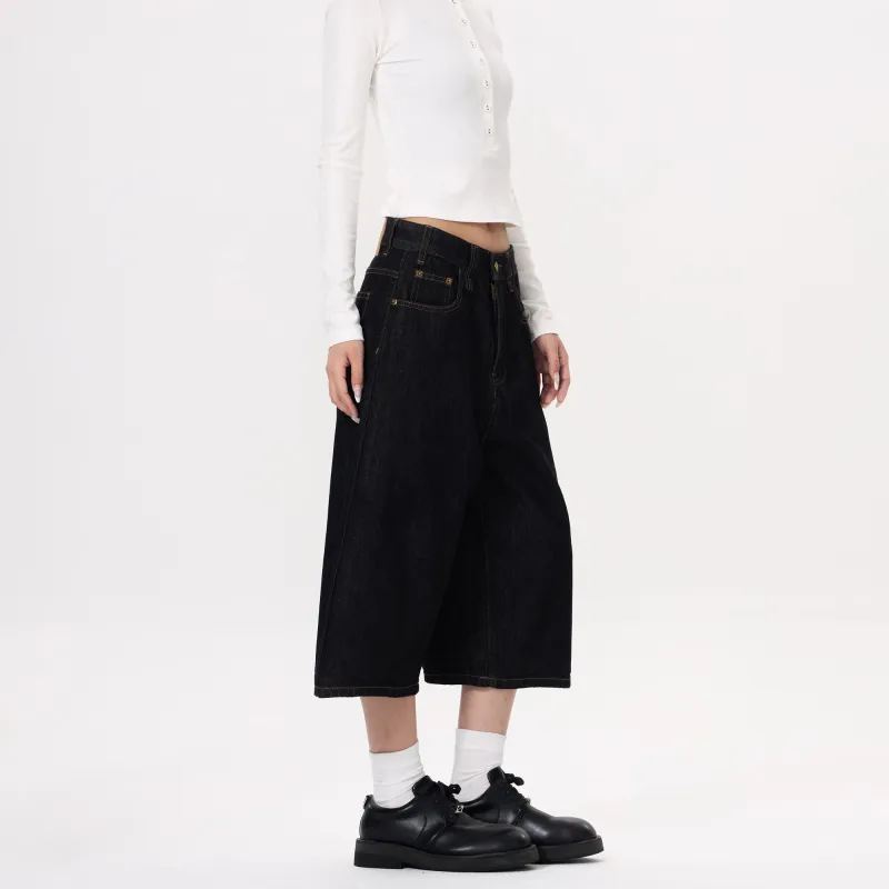 NVRFRGT Denim Shorts Unisex Original Denim Black-2