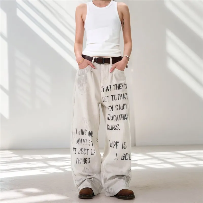 NVRFRGT Jeans Unisex White-2