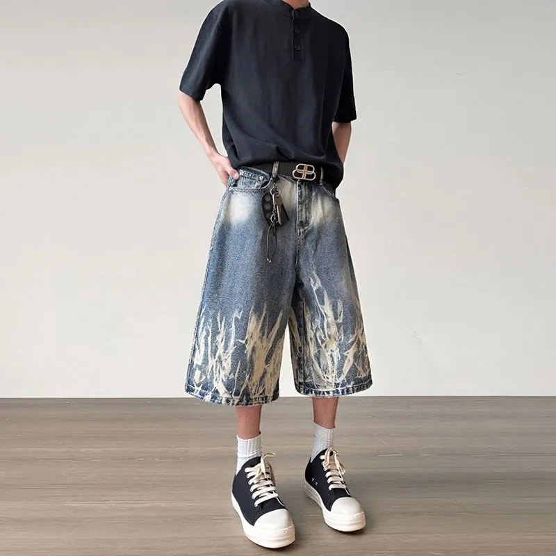 NVRFRGT Denim Shorts Unisex Blue-1