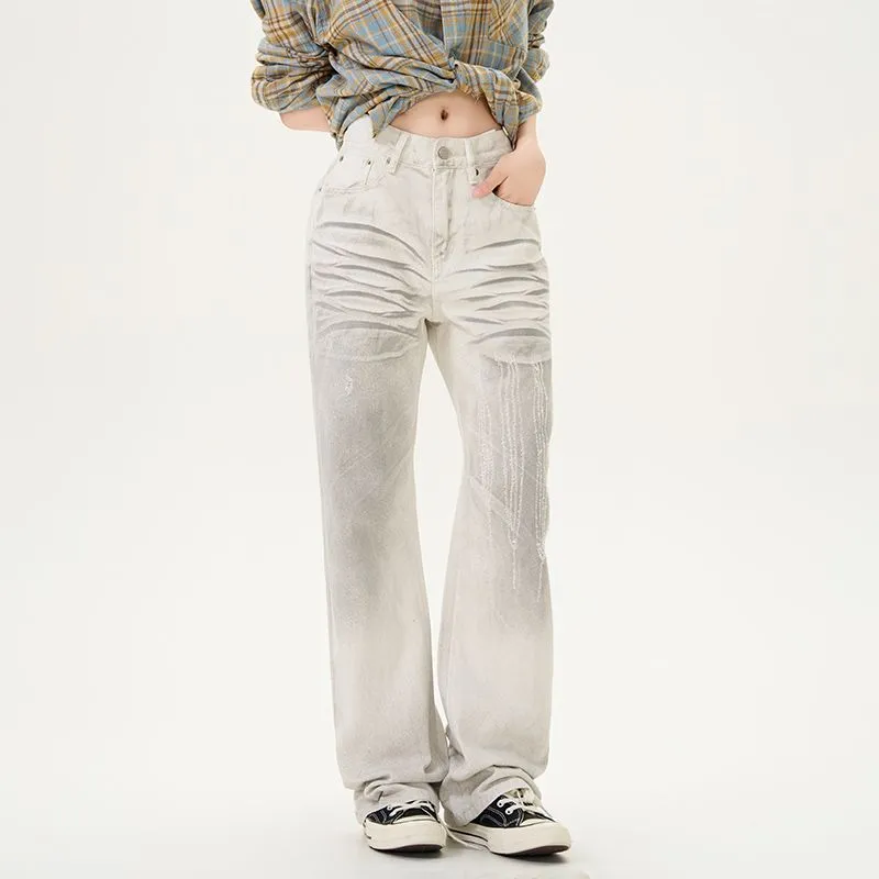 NVRFRGT Jeans Unisex White Gray-1