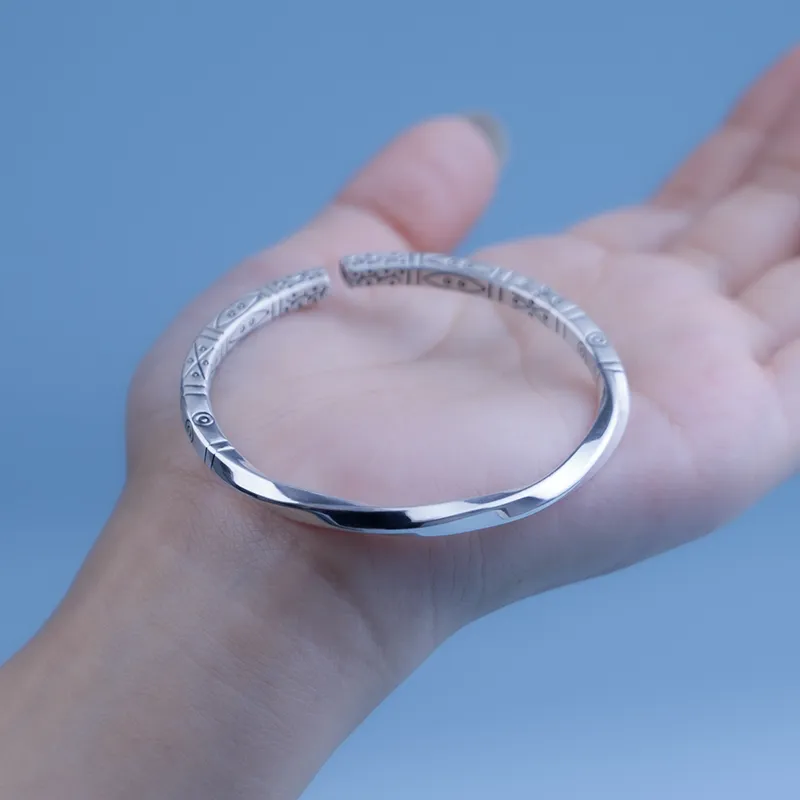 AQI 999 Fine Silver Sterling Silver Bracelets Unisex-4