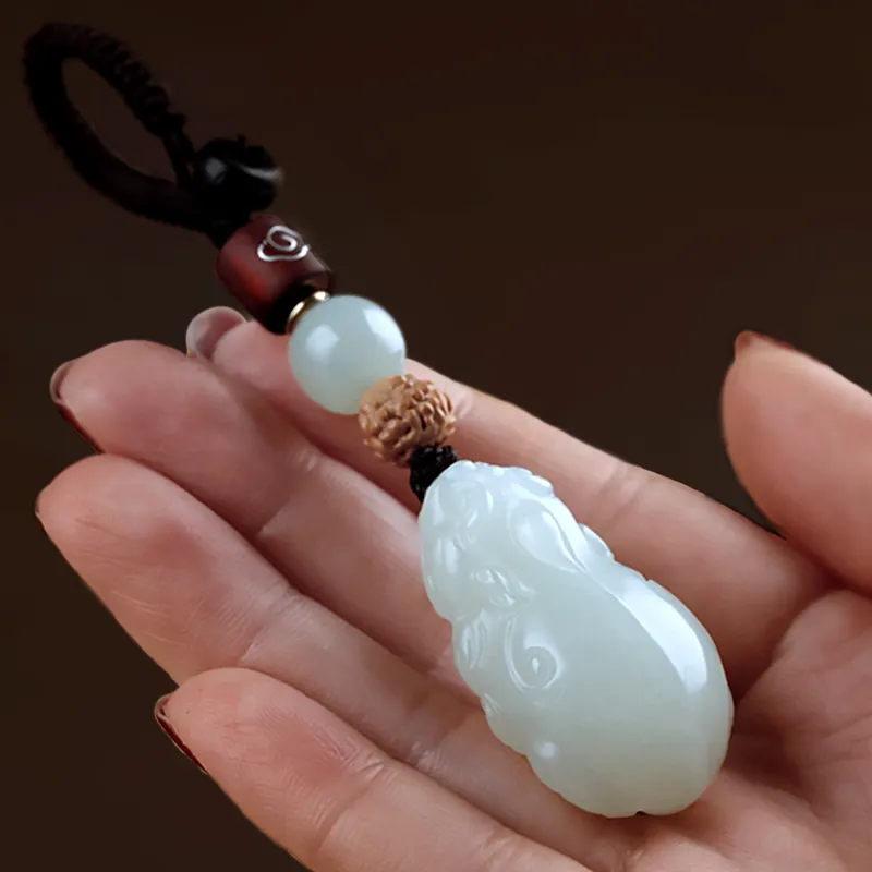 AQI Keychains Pale Greenish White Jade Unisex-7