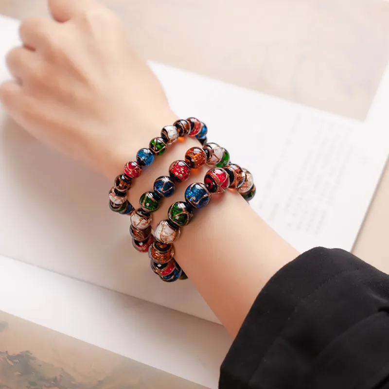 AQI Colored Glaze Jade Bracelets Unisex-4