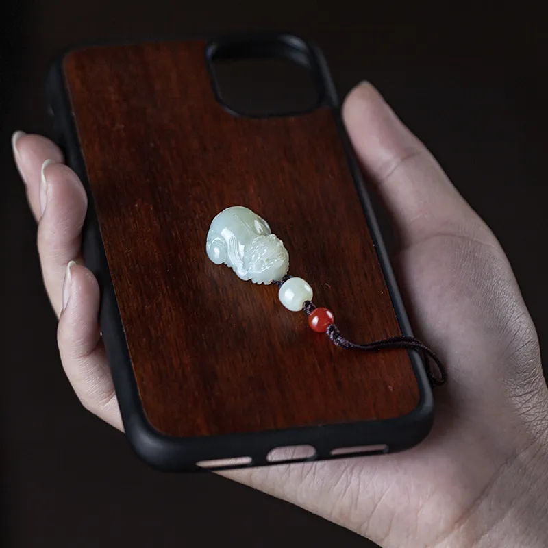 AQI Hetian Jade Pendants Pale Greenish White Jade Unisex-5