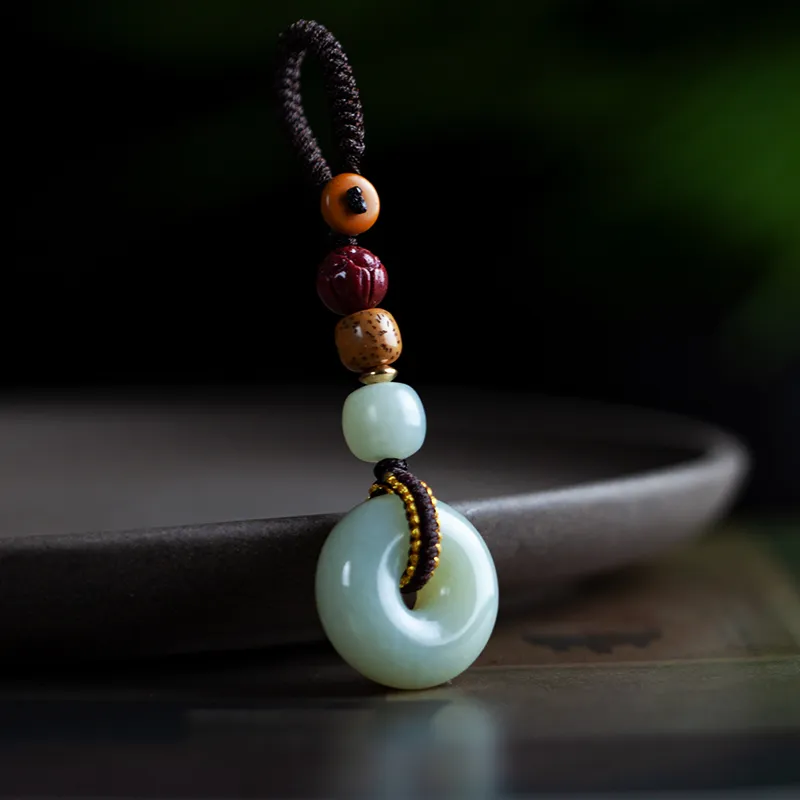 AQI Hetian Jade Pale Greenish White Jade Unisex-8