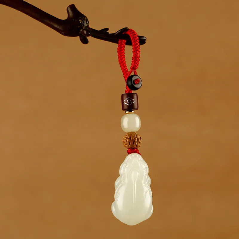 AQI Keychains Pale Greenish White Jade Unisex-17