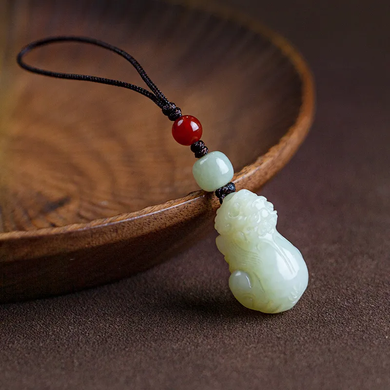 AQI Hetian Jade Pendants Pale Greenish White Jade Unisex-1