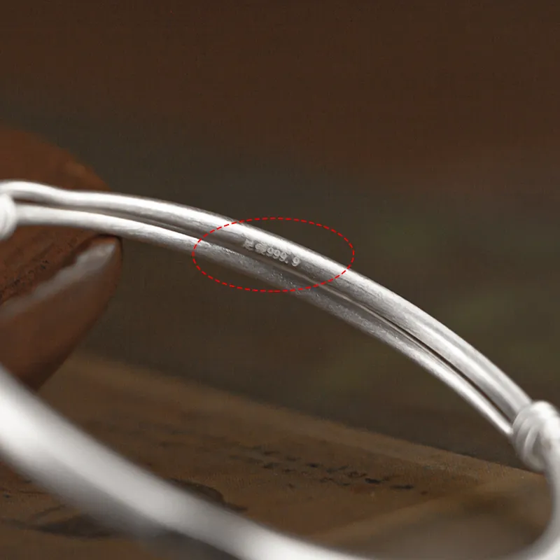 AQI 999 Fine Silver Bangles Unisex-11