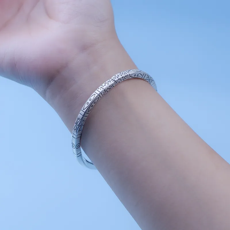 AQI 999 Fine Silver Sterling Silver Bracelets Unisex-3