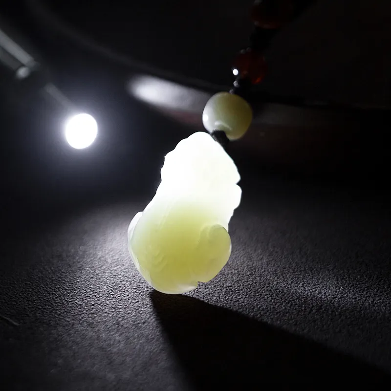AQI Hetian Jade Pendants Pale Greenish White Jade Unisex-3