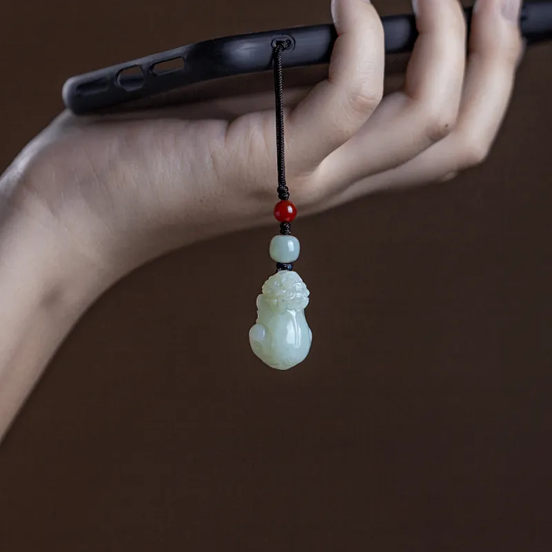 AQI Hetian Jade Pendants Pale Greenish White Jade Unisex-7