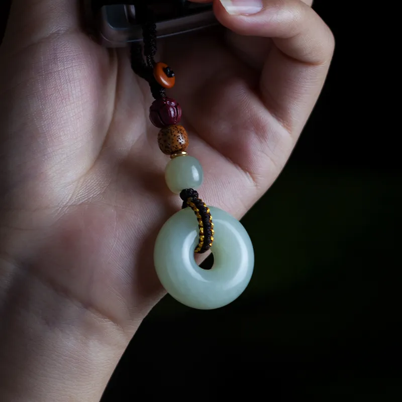 AQI Hetian Jade Pale Greenish White Jade Unisex-11