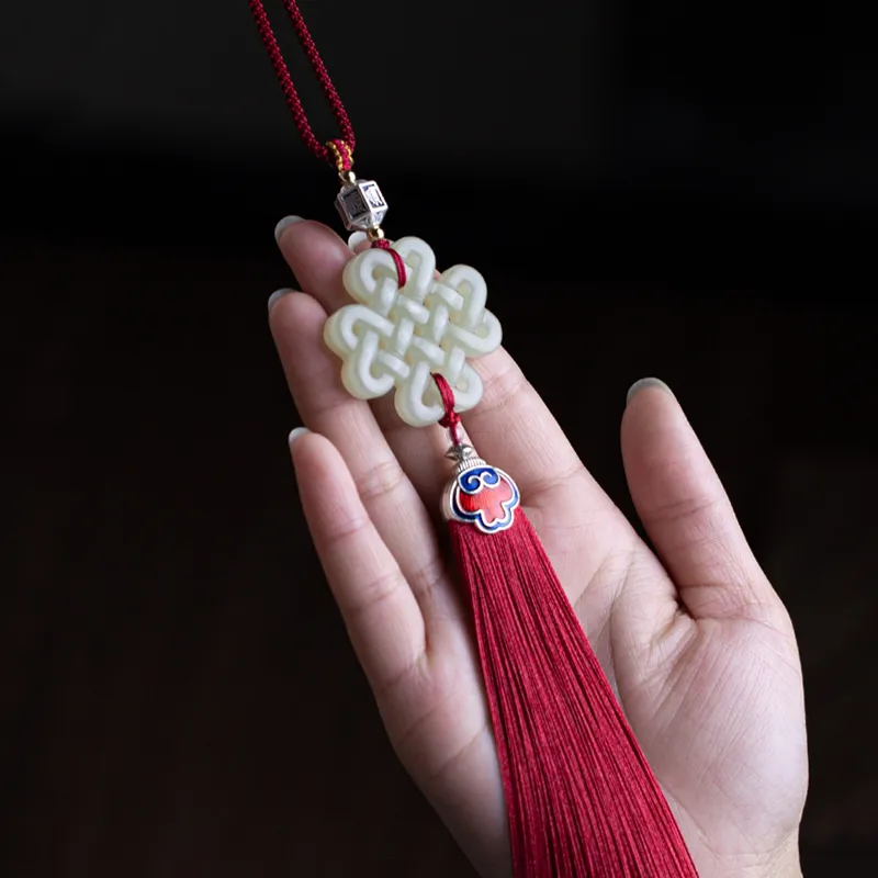 AQI Hetian Jade Pale Greenish White Jade Unisex-1