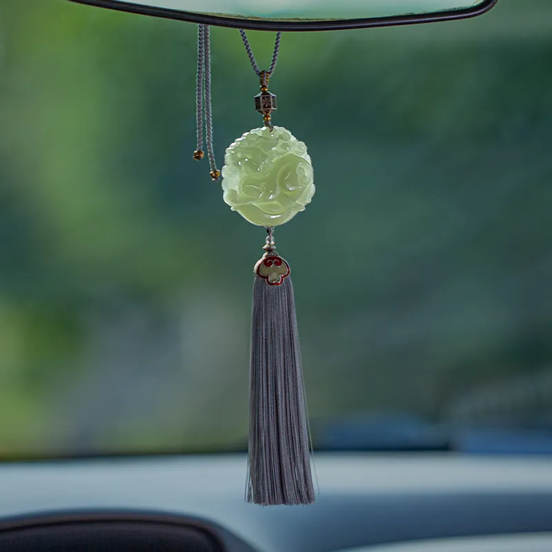 AQI Hetian Jade Pendants Pale Greenish-White Jade Unisex-8