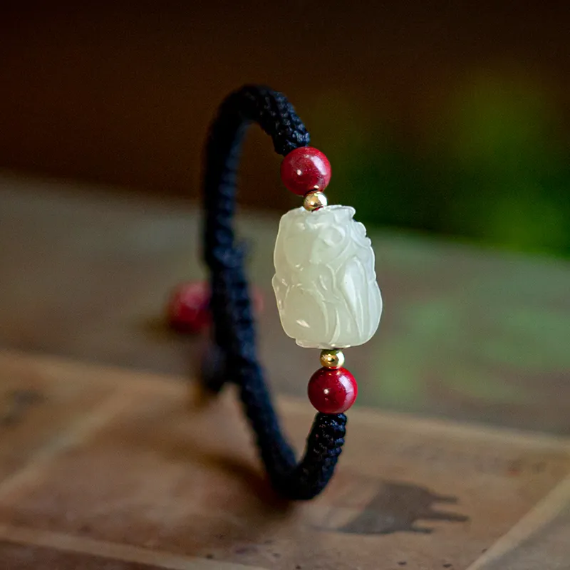 AQI Bracelets Pale Greenish White Jade Unisex-5