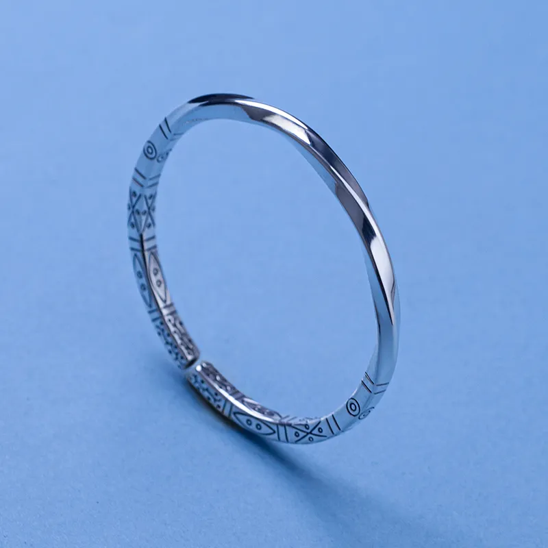 AQI 999 Fine Silver Sterling Silver Bracelets Unisex-6