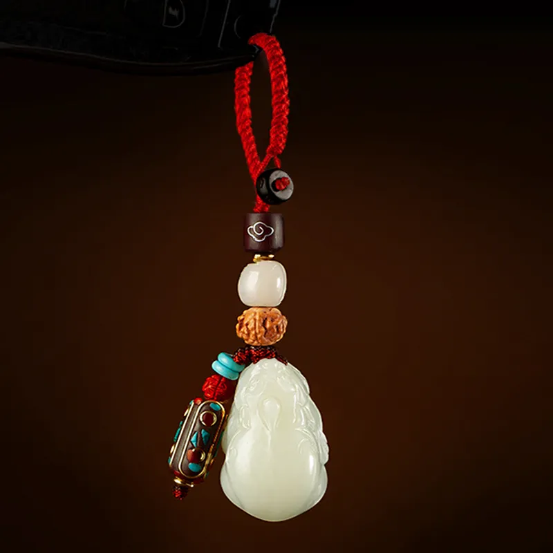 AQI Keychains Pale Greenish White Jade Unisex-13