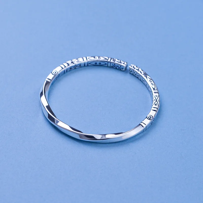 AQI 999 Fine Silver Sterling Silver Bracelets Unisex-2