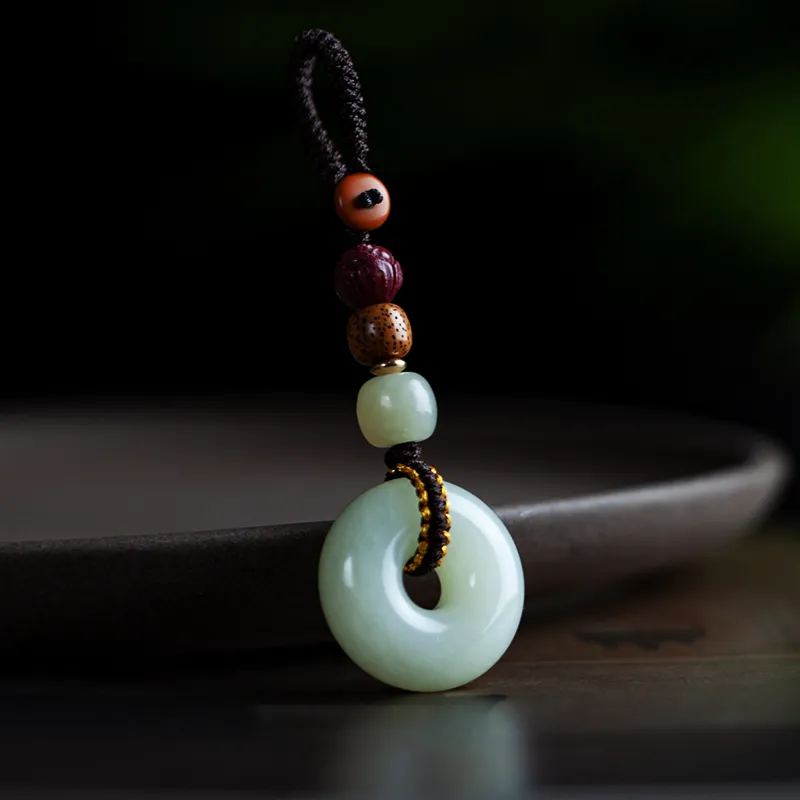 AQI Hetian Jade Pale Greenish White Jade Unisex-5