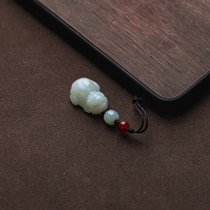 AQI Hetian Jade Pendants Pale Greenish White Jade Unisex-4