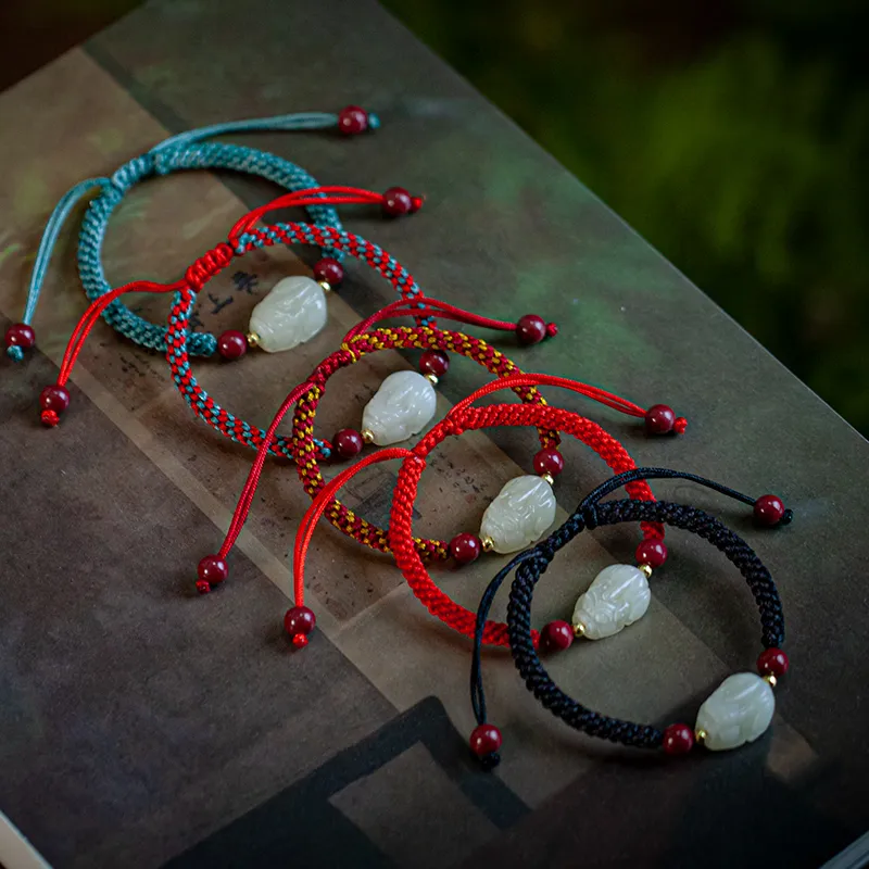 AQI Bracelets Pale Greenish White Jade Unisex-7