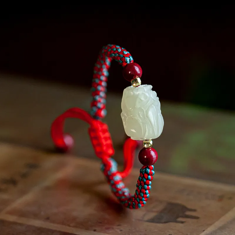 AQI Bracelets Pale Greenish White Jade Unisex-2