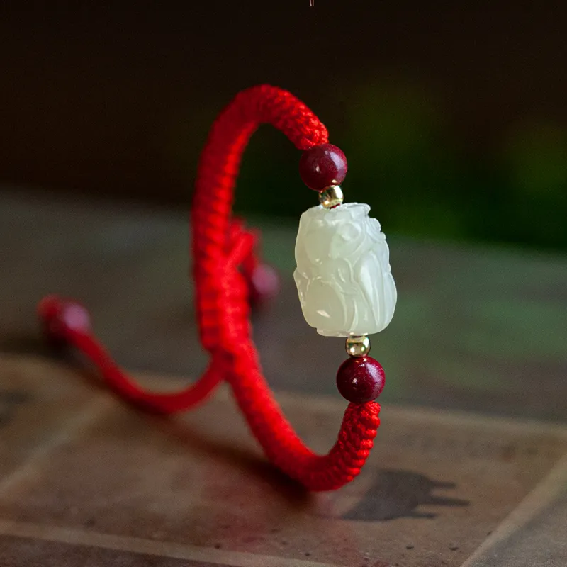 AQI Bracelets Pale Greenish White Jade Unisex-1