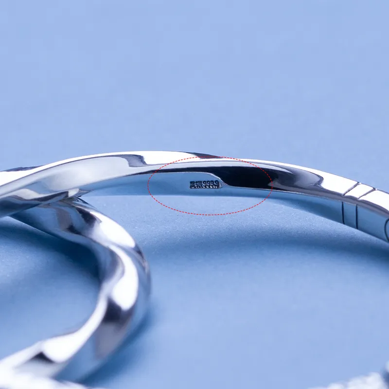 AQI 999 Fine Silver Sterling Silver Bracelets Unisex-7