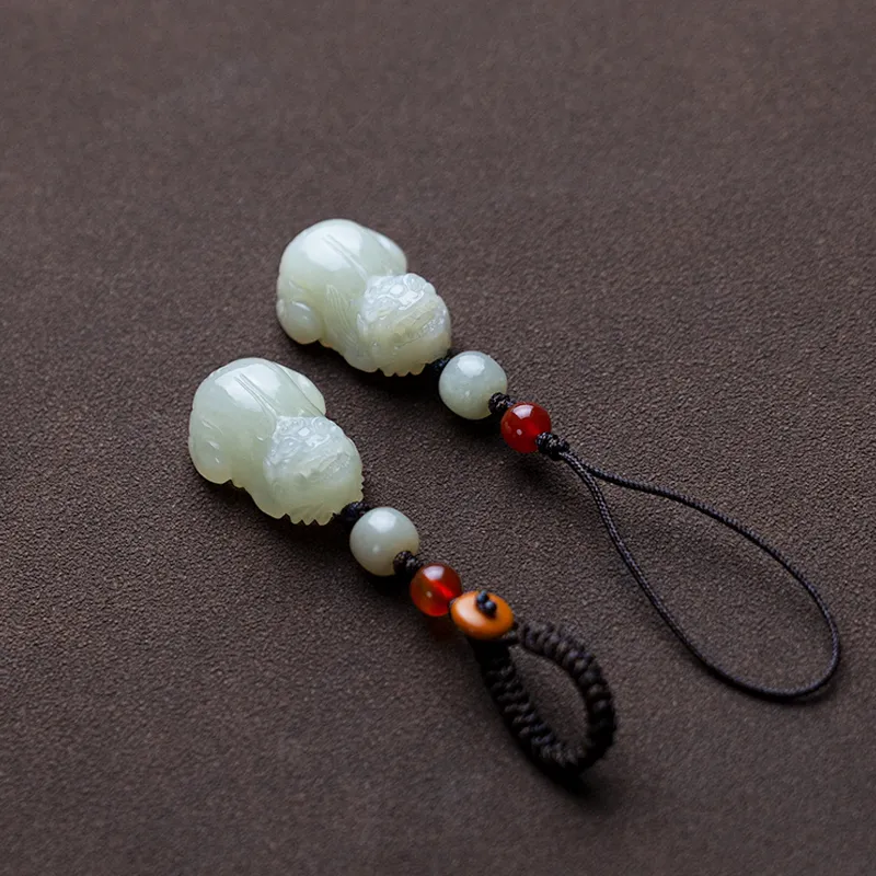 AQI Hetian Jade Pendants Pale Greenish White Jade Unisex-6