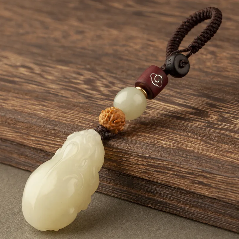 AQI Keychains Pale Greenish White Jade Unisex-8