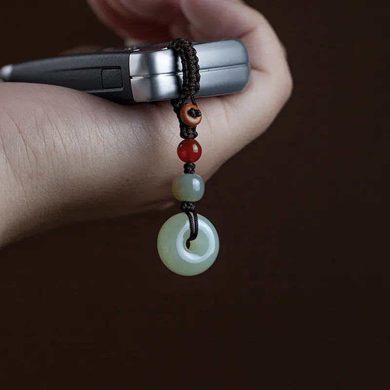 AQI Hetian Jade Pale Greenish White Jade Unisex-14