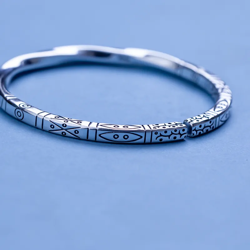 AQI 999 Fine Silver Sterling Silver Bracelets Unisex-5