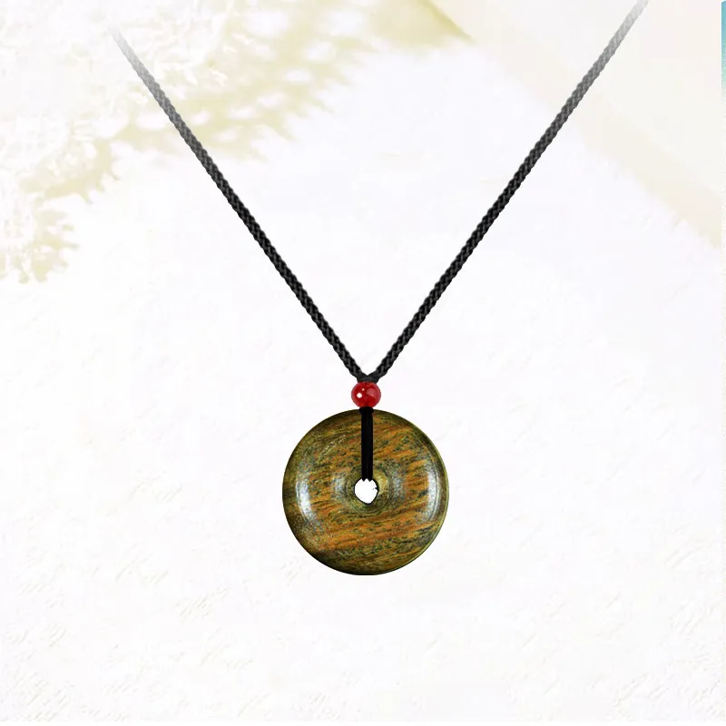 YUSHENGQING Green Sandalwood Necklaces Unisex-4