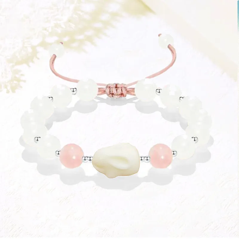 YUSHENGQING White Jade Bodhi Bracelets Unisex-3