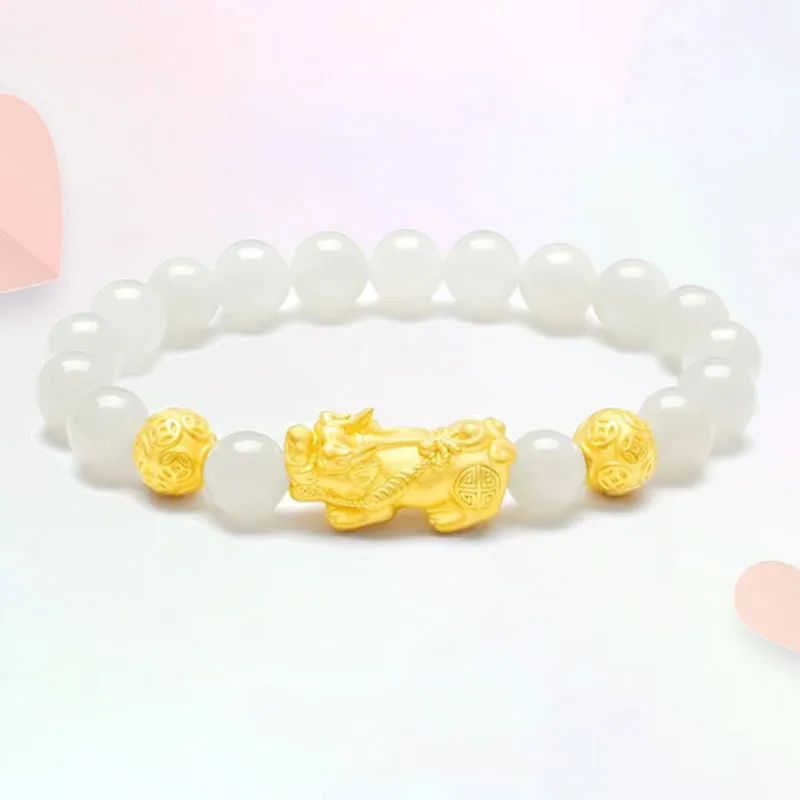 YUSHENGQING White Jade Bodhi Bracelets Unisex-1