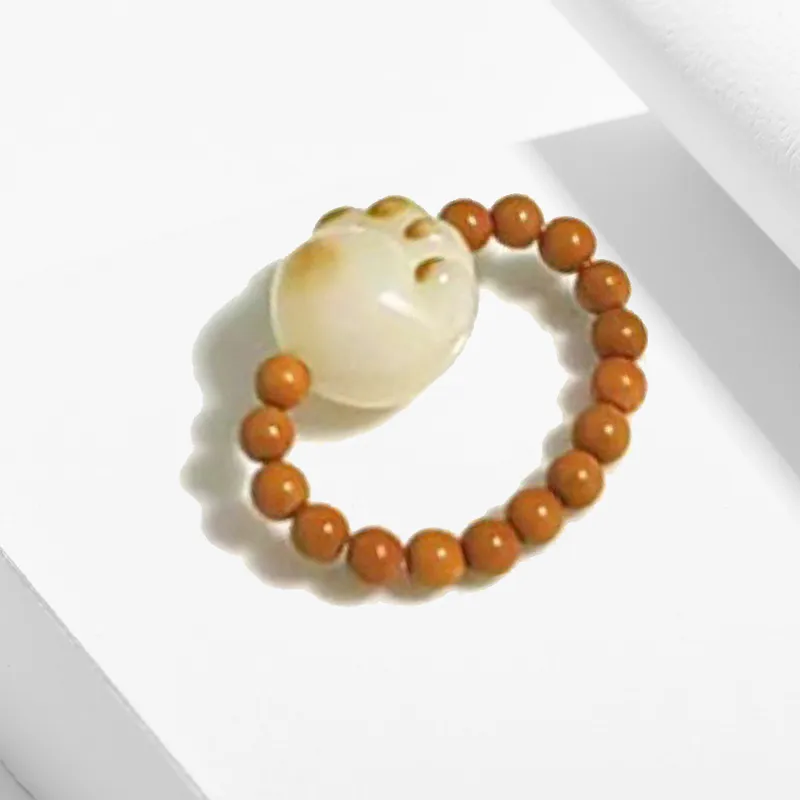 YUSHENGQING Olive Pit Rings Unisex-3