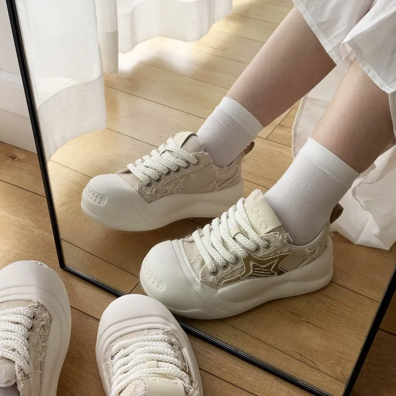 G+G Skateboard Shoes Unisex Low Top White-5