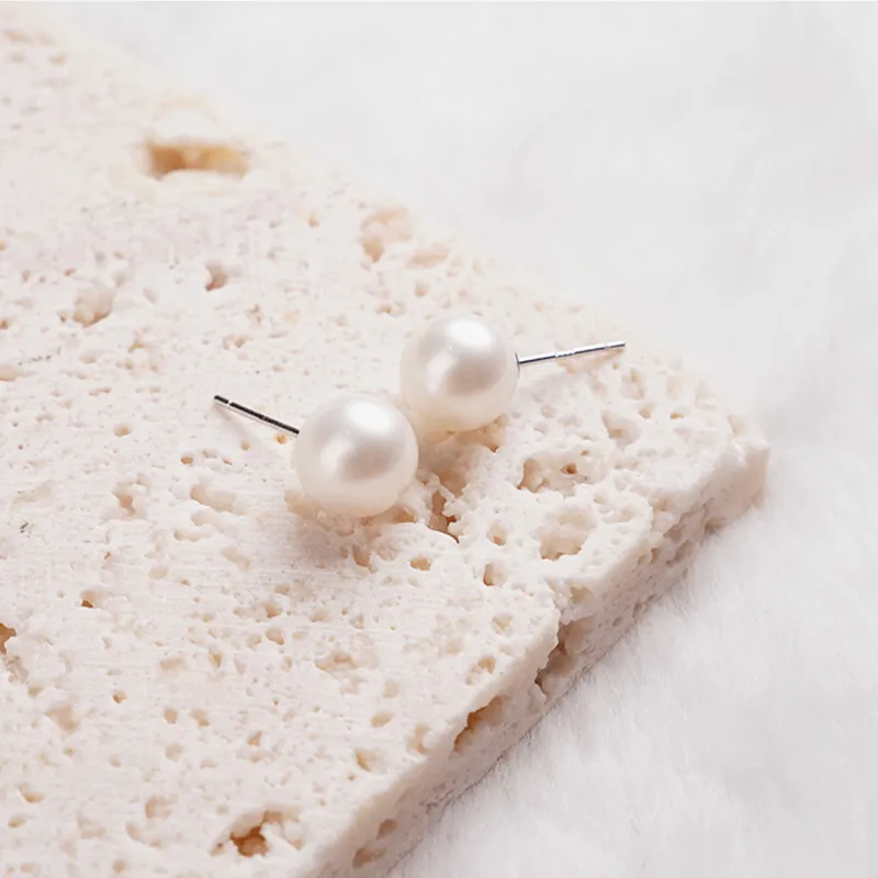 FREE ELF Freshwater Pearl Stud Earrings Women's-5