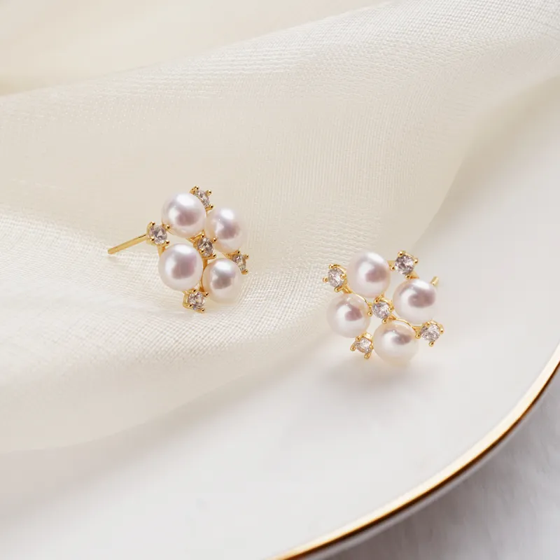FREE ELF Freshwater Pearl Stud Earrings Women's-2