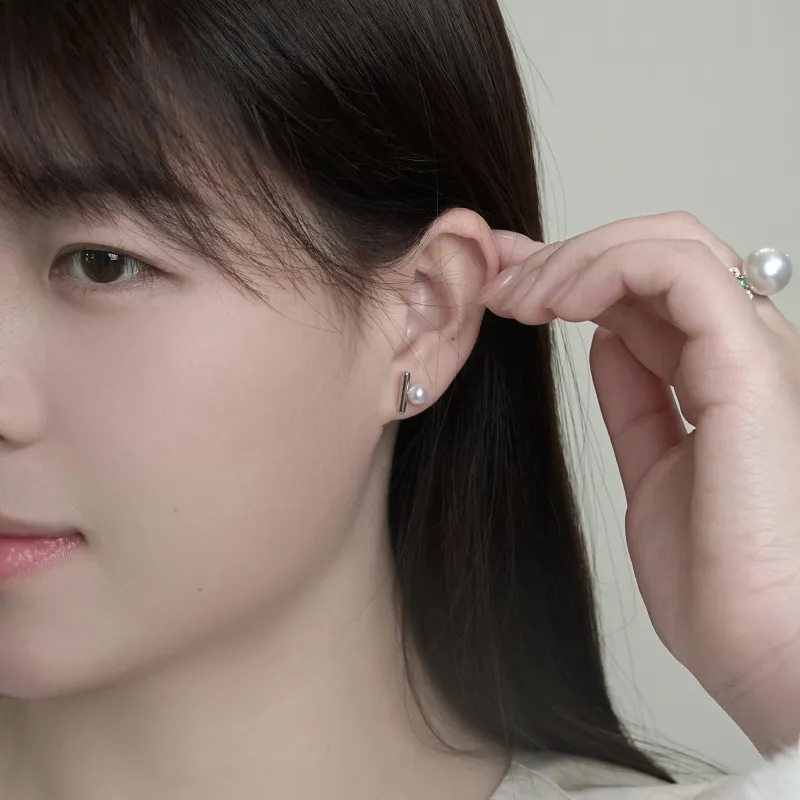 FREE ELF Pearl Stud Earrings Women's-2