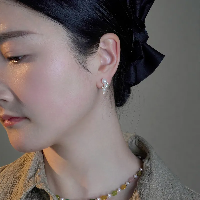 FREE ELF Freshwater Pearl Stud Earrings Women's-2